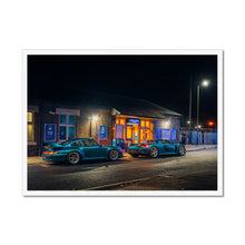 Load image into Gallery viewer, Turquoise Porsches Framed Print